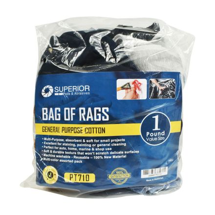 Superior Pads and Abrasives PT710 1 LB. Bag of Rags - Multi-Color Assorted