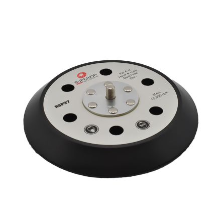 Superior Pads and Abrasives RSP37 6" Dia 6 Vacuum Holes with 5/16"-24 Threaded Shaft Hook & Loop Sander Pad replaces Porter Cable 18001