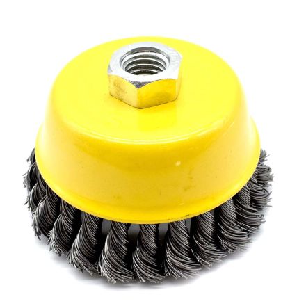 Superior Pads and Abrasives S1824 4-Inch Wire Cup Brush, 5/8-11 Thread - Crimped Wire 8500 RPM