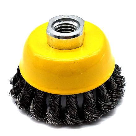 Superior Pads and Abrasives S1828 3-Inch Wire Cup Brush, 5/8-11 Thread - Knotted Wire 12500 RPM