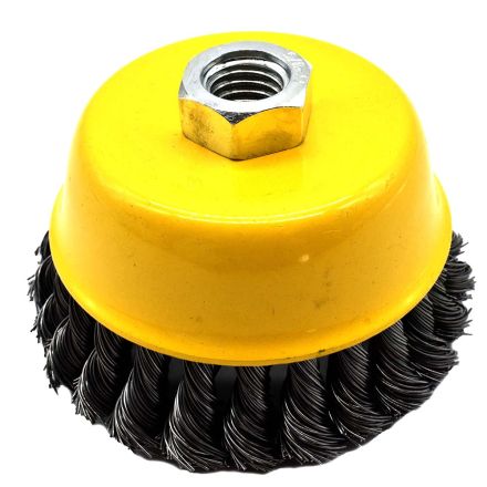 Superior Pads and Abrasives S1829 4-Inch Wire Cup Brush, 5/8-11 Thread - Knotted Wire 8500 RPM