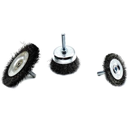 Superior Pads and Abrasives S1860-3 3-Piece Wire Wheel Set - 1/4-Inch Shank