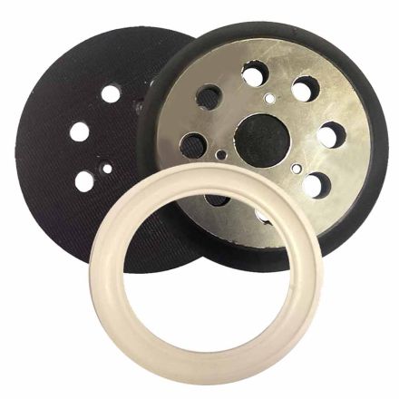 Superior Pads and Abrasives SP390001 5" Dia 8 Vacuum Holes Hook and Loop Sanding Pad with Dust Collection Seal Replaces Porter Cable OE # 390001